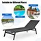 Costway 2 PCS Patio Lounge Chair Chaise Recliner Back Adjustable Garden Brown\Black